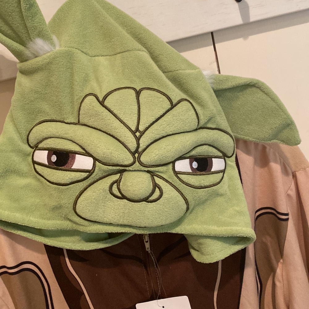Unisex Adult Yoda Onesie Costume - Picture 7 of 10